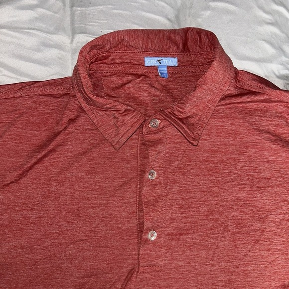 Gentle Herd Heathered Red Short Sleeve Polo Shirt Men's Performance‎ Golf Casual - Picture 3 of 5